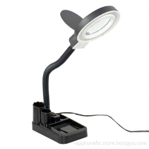 10x HD LED Lamp Desktop Magnifying Glass For Fix Phone Motherboard
